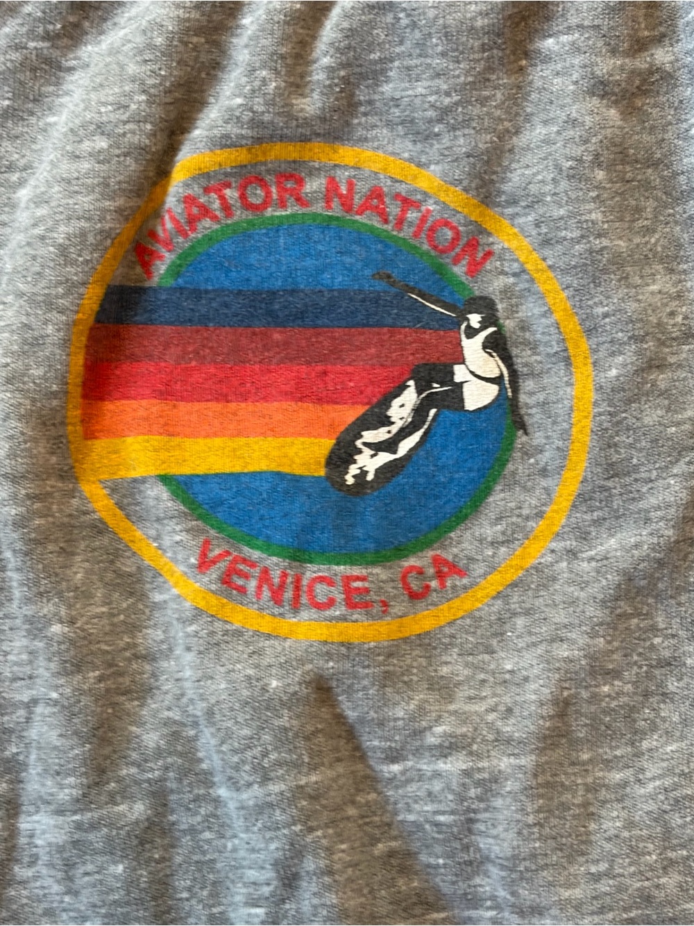 Aviator Nation Sweatpants Heather Grey Rainbow Logo on Leg size small - Picture 5 of 9
